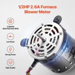 VEVOR Μοτέρ Φυσητήρα Καλοριφέρ 1/2HP 220V 2.6A 1300RPM 3 Ταχύτητες ...