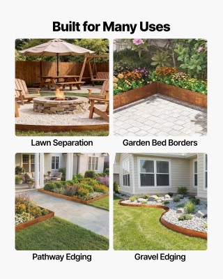 VEVOR Μεταλλική Κανόνας Τοπίου από Χάλυβα 1000 x 14 cm με Γάντια - ...