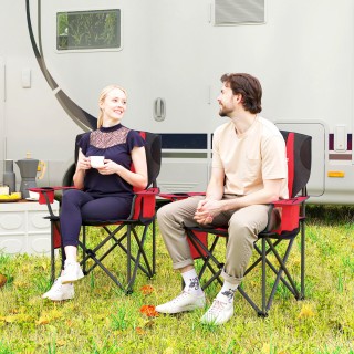 Outsunny Σετ 2 Πτυσσόμενες Καρέκλες Κατασκήνωσης με Θερμική Τσάντα,... Outsunny Σετ 2 Πτυσσόμενες Καρέκλες Κατασκήνωσης με Θερμική Τσάντα,...