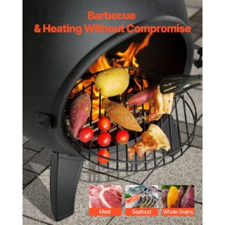 VEVOR 22 Εξωτερικό Τζάκι Αλουμινίου με Σχάρα & Καμινάδα QXYCL22INCH...