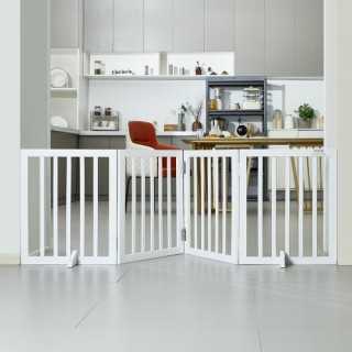 VEVOR  Πτυσσόμενη Λευκή Πύλη Κατοικίδιων 24x80.3 εκ.  KZDMZCWMBSMZL...