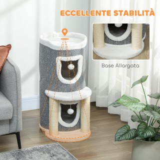 PawHut Ονυχοδρόμιο για Γάτες Ύψους 76 εκ. με Σπιτάκια, Κρεβατάκι, Μ...