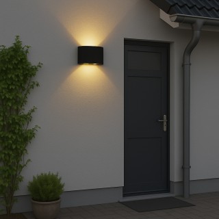 BAKAJI Σετ 2 Απλίκες Τοίχου 4 Led Μαύρο Θερμό Λευκό Φως 12x8x3cm 02... BAKAJI Σετ 2 Απλίκες Τοίχου 4 Led Μαύρο Θερμό Λευκό Φως 12x8x3cm 02...