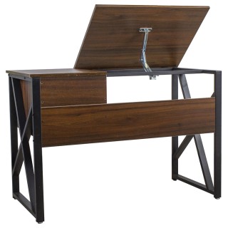 BAKAJI Πτυσσόμενο Γραφείο Υπολογιστή με 2 Συρτάρια σε Φινίρισμα Καρ...