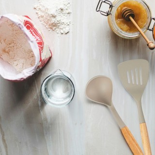 Galileo Σιλικόνι Πανάκι Αντικολλητικό με Ξύλινη Λαβή 35x10 cm SChef...