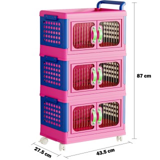 Shally Dogan Καρότσι οργάνωσης παιχνιδιών 3 επιπέδων, στοίβαξιμο, μ...