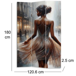 BAKAJI Παραβάν με 3 Πάνελ Δομή Ξύλου Εκτύπωση Η Χορεύτρια 180 x 12... BAKAJI Παραβάν με 3 Πάνελ Δομή Ξύλου Εκτύπωση Η Χορεύτρια 180 x 12...