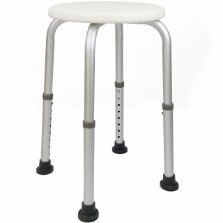 BAKAJI  Σκαμπό Μπάνιου Στρογγυλό από Αλουμίνιο Ρυθμιζόμενο Ύψος Κάθ...