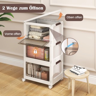 Costway Σετ 3 Πλαστικών Κουτιών - Αναδιπλούμενα & Στοιβαζόμενα (105...