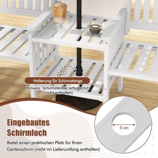 Costway Σετ Εξωτερικού Χώρου από Ξύλο Έλατου με 2 Καρέκλες και 2-επ...