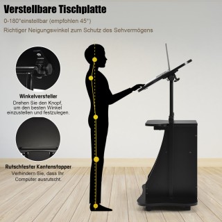 Costway Κινητό Αναλόγιο με Ρυθμιζόμενη Επιφάνεια & Ανοιχτά Ράφια Μα... Costway Κινητό Αναλόγιο με Ρυθμιζόμενη Επιφάνεια & Ανοιχτά Ράφια Μα...