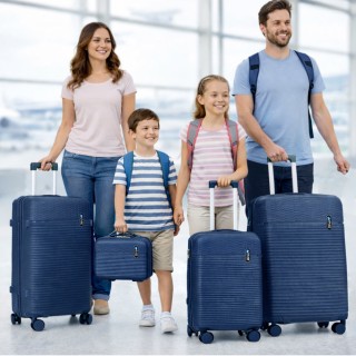 PROVITERA Σετ 3+1 Βαλίτσες Σκληρές με Beauty Case Τρόλεϊ Μπλε Navy ...