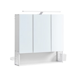 VASAGLE Ντουλάπι Τοίχου με Καθρέφτη και LED, Λευκό