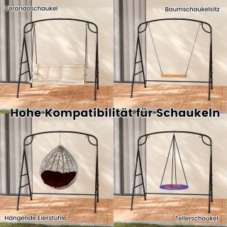 Costway Μεταλλική Α-σχήματος Κούνια με Αντοχή 300kg και Διπλές Επιλ...