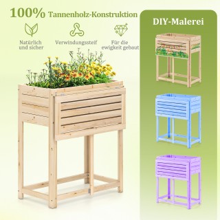 Costway Ξύλινη Υπερυψωμένη Ζαρντινιέρα με Πτυσσόμενο Τραπέζι και Απ... Costway Ξύλινη Υπερυψωμένη Ζαρντινιέρα με Πτυσσόμενο Τραπέζι και Απ...