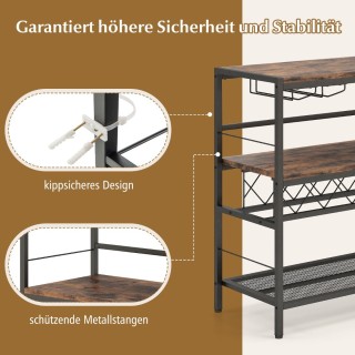 Costway Τραπέζι Κρασιού με Ράφι για 7 Φιάλες και 16 Ποτήρια JV10901CF