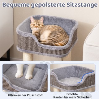 Costway Μικρό Γκρι Ονυχοδρόμιο Γάτας με Πλούσια Επένδυση PV10354GR