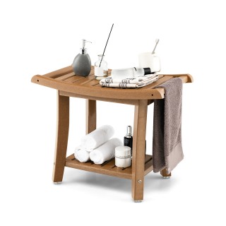 Costway Αδιάβροχο Σκαμπό Ντους με Καμπύλο Κάθισμα 60,5 x 34 x 48 cm...