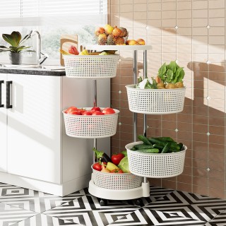 BAKAJI  Σετ 5 Ανοιγόμενα Ράφια Κουζινας από Ανοξείδωτο Ατσάλι Κουζί...