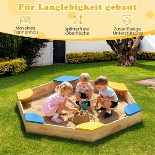 Costway Ξύλινη Παιδικό Αμμοδόχος με Συνδυασμό Φυτοδοχείου  140 x 12...