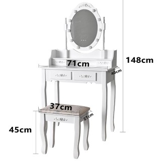 Shally Dogan Τουαλέτα Trucco Elena με Καθρέφτη και Σκαμπό Φώτα Led... Shally Dogan Τουαλέτα Trucco Elena με Καθρέφτη και Σκαμπό Φώτα Led...