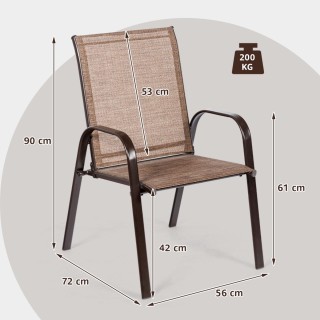 Costway  Σετ Κήπου με Άνετες Καρέκλες και Ανθεκτικό Μεταλλικό Σκελε...