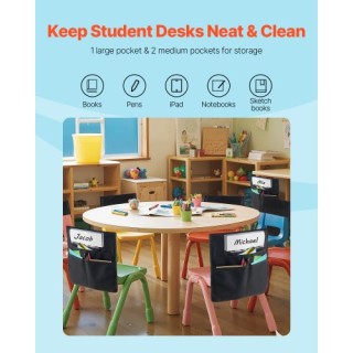 VEVOR Μαυροί Καλύμματα Καρεκλών για Τάξη με Ετικέτα Ονόματος (Σετ 1... VEVOR Μαυροί Καλύμματα Καρεκλών για Τάξη με Ετικέτα Ονόματος (Σετ 1...