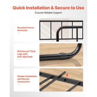 VEVOR Πλήρες Μεταλλικό Κρεβάτι Ημέρας με Συσρόμενο - Διπλή Λειτουργ...