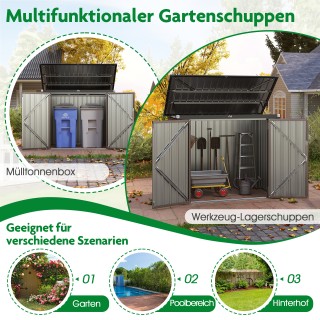 Costway  Καλαίσθητη Μεταλλική Καμπίνα για 2 Κάδους Απορριμμάτων σε ...