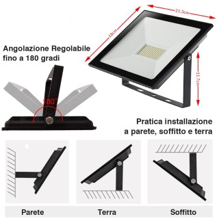 BAKAJI Σετ 2 Fari LED 50W Υψηλής Φωτεινότητας 5000lm Λευκός Προβολέ...