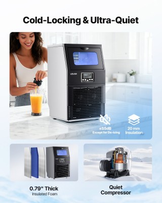 VEVOR Επαγγελματική Παγομηχανή, 40.82 kg/24h, Ανοξείδωτη με LED Οθό...