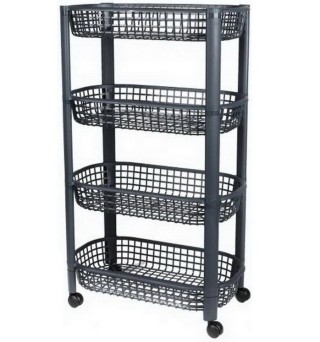 Καρότσι Κουζίνας 4 Επιπέδων 46.5 x 26 x 78.8 cm Γκρι Σκούρο Urban L... Καρότσι Κουζίνας 4 Επιπέδων 46.5 x 26 x 78.8 cm Γκρι Σκούρο Urban L...
