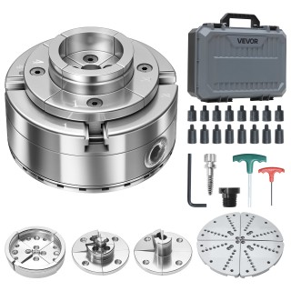 VEVOR Τόρνος Ξύλου 4 με 4 Σιαγόνες, Αυτοσυγκεντρωτικό Τσοκ, 1 x 8TP...