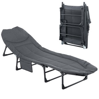 Shally Dogan  Πτυσσόμενο κρεβάτι κάμπινγκ με πλαϊνή τσέπη εξοικονόμ...