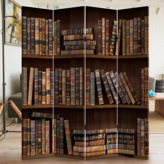 BAKAJI Παραβάν 4 Πάνελ Εκτύπωση Μπρος-Πίσω Βιβλιοθήκη Αντίκ Χωριστ... BAKAJI Παραβάν 4 Πάνελ Εκτύπωση Μπρος-Πίσω Βιβλιοθήκη Αντίκ Χωριστ...