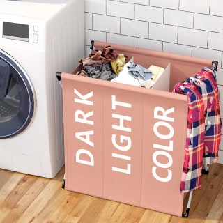 BAKAJI Καλάθι Απλύτων 3 Διαμερισμάτων Πτυσσόμενο Μεταλλικό και Υφα... BAKAJI Καλάθι Απλύτων 3 Διαμερισμάτων Πτυσσόμενο Μεταλλικό και Υφα...