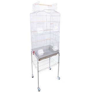 BAKAJI Λευκό Κλουβί Πουλιών για Παπαγάλους με Βάση 46 x 36 x 148cm... BAKAJI Λευκό Κλουβί Πουλιών για Παπαγάλους με Βάση 46 x 36 x 148cm...