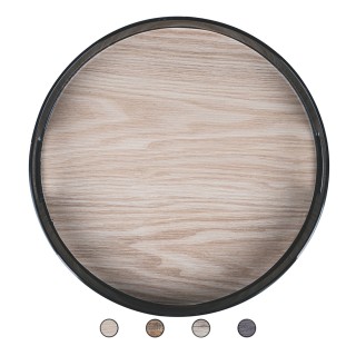 Galileo Στρογγυλός δίσκος 33 cm από πλαστικό PP με ξύλινη όψη, με δ...
