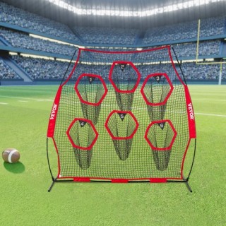 VEVOR Δίχτυ Προπόνησης Ρίψεων Ποδοσφαίρου 2438.4x2438.4mm με 6 Στόχ...