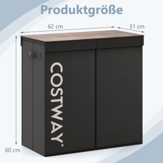 Costway Καλάθι ρούχων με καπάκι 105 L με 2 αφαιρούμενους σάκους, Μ... Costway Καλάθι ρούχων με καπάκι 105 L με 2 αφαιρούμενους σάκους, Μ...