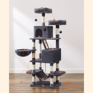 Δέντρο Γάτας - Ονυχοδρόμιο Πολλαπλών Επιπέδων Υψους 168 εκ. Γκρι PC...