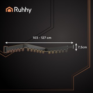 Ruhhy Πτυσσόμενη Επιτοίχια Απλώστρα  26342