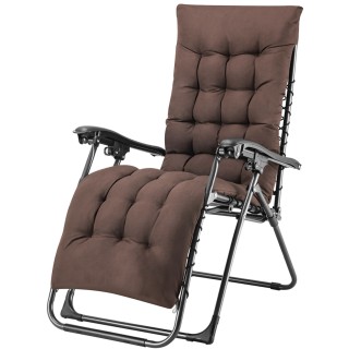 BAKAJI Πτυσσόμενη Καρέκλα Κήπου με Μαξιλάρι και Μεταλλικό Σκελετό Κ...