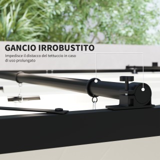 Outsunny Πέργκολα Κιόσκι 3x3 μ με Ανασυρόμενη Οροφή, 8 Βίδες και 8 ...