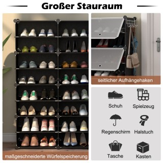 Costway Πλαστική παπουτσοθήκη με 12 θέσεις, πλαϊνούς γάντζους και ... Costway Πλαστική παπουτσοθήκη με 12 θέσεις, πλαϊνούς γάντζους και ...