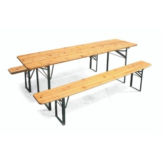 Galileo Πάγκος μπιραρίας με 2 πάγκους από ξύλο και ανθρακούχο ατσάλ...