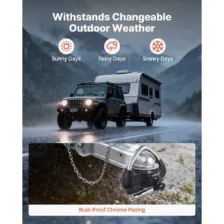 VEVOR Κλείδωμα Ρυμουλκούμενου με Αντικλεπτική Προστασία, Μαύρο CZSO...