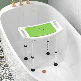 HOMCOM Σκαμπό Ντους από Κράμα Αλουμινίου και Αντιολισθητικό Πλαστικ...