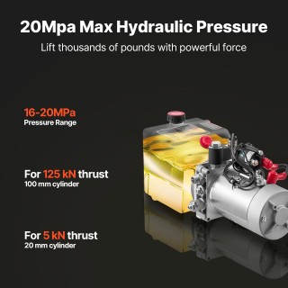 VEVOR 4L Υδραυλική Μονάδα, Αντλία Μονής Ενέργειας με Μέγιστη Πίεση ...
