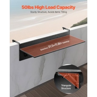 VEVOR Πτυσσόμενο Τραπέζι Μπαλκονιού 12 x 32 ιντσών FXGZMZ12INCH6ROCDV0